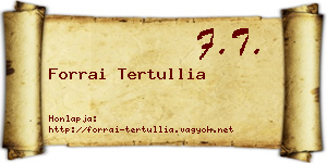Forrai Tertullia névjegykártya